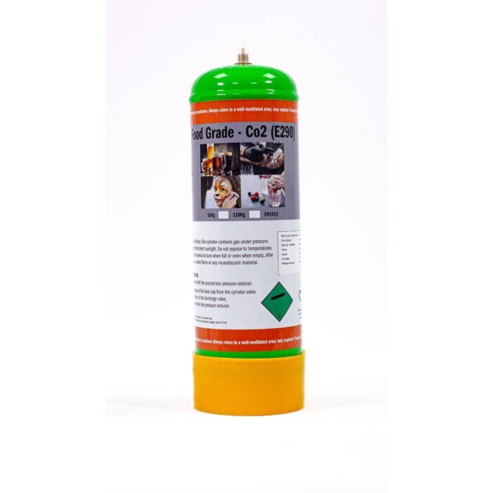 CO2 Disposable Gas Cylinder 1100g , E290 Food Grade for sparkling water and Beer, 2.2L – M10*1RH