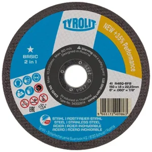 Tyrolit 115 x 1.6 x 22.23mm 46 Grit Aluminium Oxide Cut-Off Disc (25 per Box)