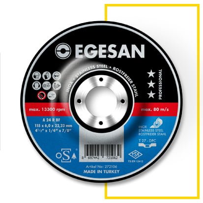 Egesan Grinding Disc 115mm x 6mm x 22,23mm 2in1 (25 per Box)