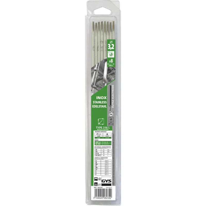 GYS 8 Stainless Steel Electrodes - 316L - Ø3.2 (Blister)