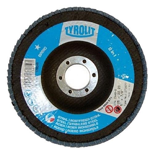 Tyrolit 34656854 40 Grit 115mm Grinder Flap Disc for Steel & Stainless Steel