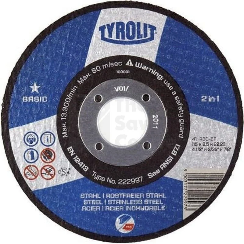 Tyrolit 34332876 230mm x 1.9mm 2 in 1 Flat Metal Cutting Discs (25 Per Box)