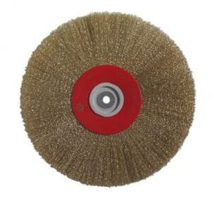 Bench Mounted Wire Brush Wheels- Brass Coated Steel